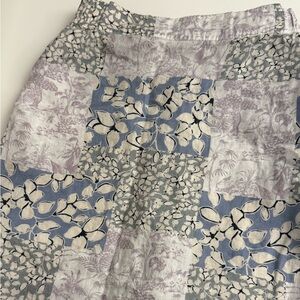 Nicole Miller Women's Patchwork Maxi Skirt 100% Linen Size XS